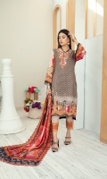 High Quality Digital Printed Shirt with Premium Embroidered Shawl Dupatta and High Quality Dyed Trouser