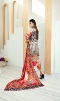 High Quality Digital Printed Shirt with Premium Embroidered Shawl Dupatta and High Quality Dyed Trouser