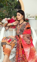 High Quality Digital Printed Shirt with Premium Embroidered Shawl Dupatta and High Quality Dyed Trouser