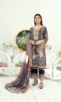 High Quality Digital Printed Shirt with Premium Embroidered Shawl Dupatta and High Quality Dyed Trouser