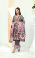 High Quality Digital Printed Shirt with Premium Embroidered Shawl Dupatta and High Quality Dyed Trouser