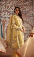Embroidered Front+Sleeves & Back (Dyed) on Lawn 2.3 Meter Embroidered Dupatta Rocket Net 2.5 Meter Dyed Cambric Trouser 2 Meter Embroidered Dupatta Pallu Rocket Net 2 PCS Embroidered Hem Border Organza 3 Meter Embroidered Sleeves Border Organza 1.6 Meter Front Border Jacquard Lawn 3 Borders Sleeves Borders Jacquard Lawn 2 Borders