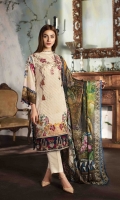 PRINT EMBROIDERED FRONT PRINTED BACK AND SLEEVES EMBROIDERED BORDER FOR FRONT CHIFFON PRINTED DUPATTA PLAIN TROUSER