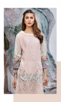 LAWN PRINT EMBROIDERED FRONT LAWN PRINTED BACK LAWN PRINTED SLEEVES LAWN EMBROIDERED BORDER FOR FRONT LAWN ADDITIONAL PRINTED PATTI CRINKLE CHIFFON PRINTED DUPATTA PLAIN TROUSER