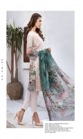 LAWN PRINT EMBROIDERED FRONT LAWN PRINTED BACK LAWN PRINTED SLEEVES LAWN EMBROIDERED BORDER FOR FRONT LAWN ADDITIONAL PRINTED PATTI CRINKLE CHIFFON PRINTED DUPATTA PLAIN TROUSER