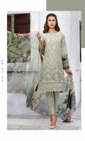 LAWN EMBROIDERED FRONT LAWN PRINTED BACK LAWN PRINTED SLEEVES LAWN EMBROIDERED BORDER FOR FRONT CRINKLE CHIFFON PRINTED DUPATTA PLAIN TROUSER