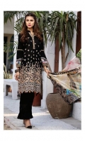 LAWN EMBROIDERED FRONT LAWN EMBROIDERED BACK LAWN PLAIN SLEEVES LAWN EMBROIDERED BORDER FOR FRONT AND BACK LAWN PRINTED BORDER FOR SLEEVES LAWN EMBROIDERED NECKLINE PATTI ORGANZA EMBROIDERED BORDER FOR TROUSER CRINKLE CHIFFON PRINTED DUPATTA PLAIN TROUSER