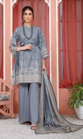 3 Piece embroidered Chikankari Karandi  Cotail with Wool Shawl