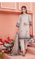 3 Piece embroidered Chikankari Karandi  Cotail with Wool Shawl