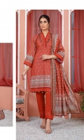 3 Piece embroidered Chikankari Karandi  Cotail with Wool Shawl
