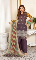 Lawn Embroidery Chiffon Embroidered Dupatta Plain Trouser