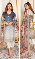 Lawn Embroidery Chiffon Embroidered Dupatta Plain Trouser