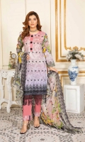 Lawn Embroidery Chiffon Embroidered Dupatta Plain Trouser