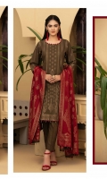 Banarsi Khaddar Broshia Shirt with Dupatta & Plain Trouser