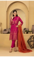 Banarsi Khaddar Broshia Shirt with Dupatta & Plain Trouser