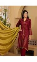 Banarsi Khaddar Broshia Shirt with Dupatta & Plain Trouser