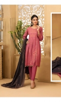 Banarsi Khaddar Broshia Shirt with Dupatta & Plain Trouser