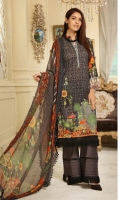 Chickankari Printed Lawn Crinckle Dupatta Plain trouser