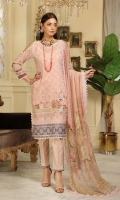 Chickankari Printed Lawn Crinckle Dupatta Plain trouser