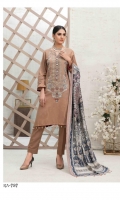 - Luxury Karandi Banarsi Brosha Shirt - Leather Peach Dupatta - Plain Trouser