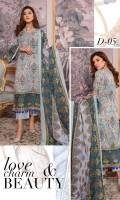 Digital Embroidered Lawn Digital Lawn Dupatta Plain Trouser