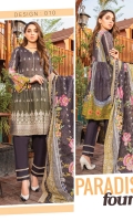 Digital Embroidered Lawn Lawn Dupatta Plain Trouser
