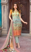 Digital Embroidered Lawn Lawn Dupatta Plain Trouser
