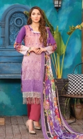 Digital Embroidered Lawn Lawn Dupatta Plain Trouser