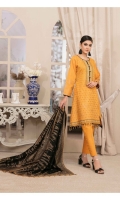 Lawn Shirt Boring Embroidery With Patch Work Lawn Dupata Plain Trouser