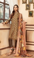 Embroidered Lawn Print Embroidered Dupatta Plain trouser