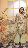 Print Embroidery Lawn Print Chiffon Dupatta Plain trouser