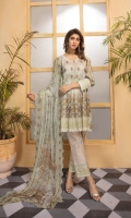 Print Embroidery Lawn Print Chiffon Dupatta Plain trouser