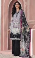 - Embroidered Front - Digital Printed Back - Digital Printed Chiffon Dupatta - Dyed Cotton Trouser