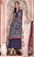 - Embroidered Front - Embroidered Patch - Digital Printed Back - Digital Printed Chiffon Dupatta - Dyed Cotton Trouser