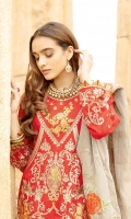 Three Piece Cotton Jacquard Fancy Embroidered Suit