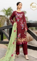 Shirt: - Heavy Embroidered Fine Cotton Dupatta / Shawl: - Embroidered Chiffon Trouser: - Dyed Fine Cotton