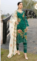 Shirt: - Heavy Embroidered Fine Cotton Dupatta / Shawl: - Embroidered Chiffon Trouser: - Dyed Fine Cotton