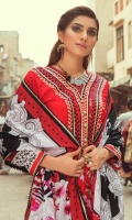 Shirt: Printed Lawn Dupatta: Printed Lawn Trouser: Dyed Cotton  EMBROIDERY: Embroidered Gala on Shirt