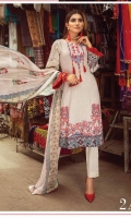 Shirt: Printed Lawn Dupatta: Printed Lawn Trouser: Dyed Cotton  EMBROIDERY: Embroidered Gala on Shirt Embroidered Bunches for Trouser