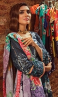 Shirt: Printed Lawn Dupatta: Printed Lawn Trouser: Dyed Cotton  EMBROIDERY: Embroidered Gala on Shirt