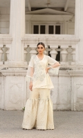Pure embroidered chiffon angrakha style shirt with adda work and embellishment  Charmeuse silk block print dupatta