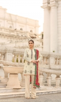 Zaree tissue embroidered shirt with adda work and embellishment  Charmeuse silk block print dupatta