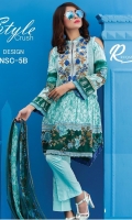 - Lawn Printed Embroidered Shirt - Printed Soft Net Dupatta - Dyed Trouser