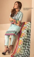 PRINTED & EMBROIDERY FINE LAWN SHIRT WITH PRINTED CHIFOON DUPATTA WITH PLAIN TROUSER
