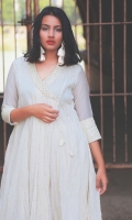 SOLID WHITE LONG FLARED ANARKALI WITH PAJAMA