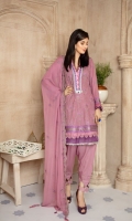 DIGITAL EMBROIDERED KARANDI KAMEEZ KARANDI DYED TROUSER  EMBROIDERED CHIFFON DUPATTA