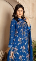 DIGITAL EMBROIDERED KARANDI KAMEEZ KARANDI DYED TROUSER  EMBROIDERED CHIFFON DUPATTA