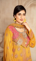 DIGITAL EMBROIDERED KARANDI KAMEEZ KARANDI DYED TROUSER  EMBROIDERED CHIFFON DUPATTA