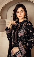 DIGITAL EMBROIDERED KARANDI KAMEEZ KARANDI DYED TROUSER  EMBROIDERED CHIFFON DUPATTA