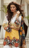 EMBROIDERED LAWN FRONT : 1.25 MTR EMBROIDERED SHIFLEE FRONT SIDE PANEL : 0.6 MTR PRINTED LAWN BACK : 1.25 MTR PRINTED LAWN SLEEVES : 0.65 MTR PRINTED CAMBRIC TROUSER : 2.5 MTR PRINTED CHIFFON DUPATTA : 2.5 MTR ACCESSORIES EMBROIDERED LAWN SHIRT BORDER : 1 MTR EMBROIDERED LAWN SLEEVE BORDER : 1 MTR